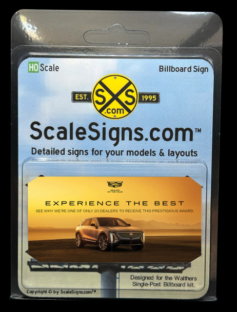 ScaleSigns HO-1600-028-v01 - Billboard Sign Insert Cadillac v1  - HO Scale