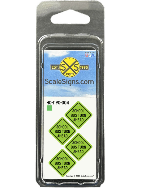 ScaleSigns HO-1190-004 - Bus Turn Ahead  - HO Scale