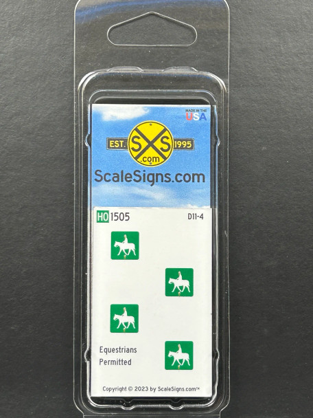 ScaleSigns HO-1500-005 - Equestrians Permitted  - HO Scale