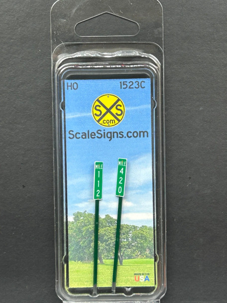 ScaleSigns HO-1500-021-v03-C - Milepost 3 digit on Pole  - HO Scale