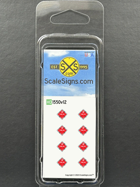 ScaleSigns HO-1550-012 - Fuel Oil Placard  - HO Scale