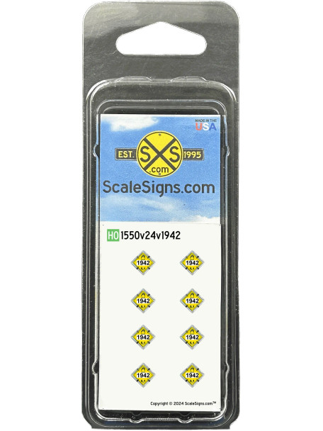 ScaleSigns HO-1550-024-v1942 - Flammable In Yellow v1942 Placard  - HO Scale