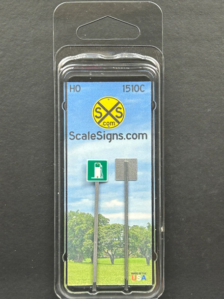 ScaleSigns HO-1500-010-C - Gas Placard on Pole  - HO Scale