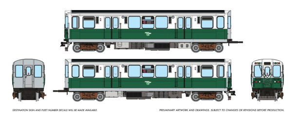 PRE-ORDER: Rapido 208018 - Chicago Transit Authority 2600-series L DC Silent CTA 2867 + 2868 75th Anniversary - HO Scale