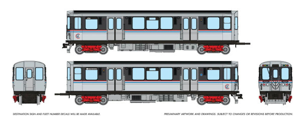 PRE-ORDER: Rapido 208501 - Chicago Transit Authority 2600-series L w/ DCC and Sound CTA 2601 + 2602 As Delivered - HO Scale