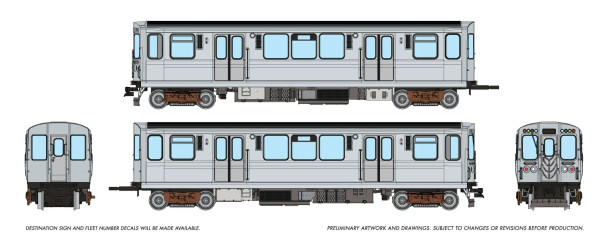 PRE-ORDER: Rapido 208519 - Chicago Transit Authority 2600-series L w/ DCC and Sound Unlettered  - HO Scale