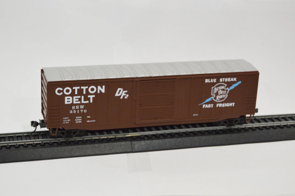 Value Trains USA HO10087-35670 - ACF 50'6" Boxcar Cotton Belt Blue Streak Scheme Cotton Belt (SSW) 35670 - HO Scale