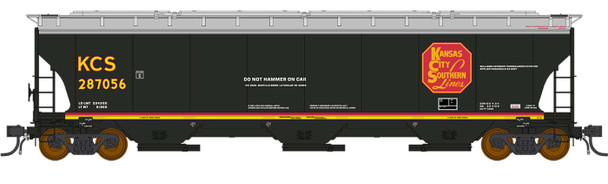 InterMountain 472137-01 - Trinity 5161 Cu. Ft. 3 Bay Covered Hopper Kansas City Southern (KCS) 286751 - HO Scale