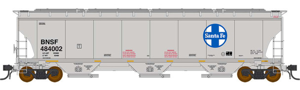 InterMountain 472151-03 - Trinity 5161 Cu. Ft. 3 Bay Covered Hopper BNSF 486059 - Santa Fe Heritage Series - HO Scale