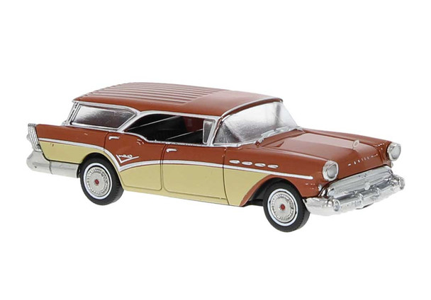 Brekina 18179 - 1957 Buick Century Caballero Orange/Beige  - HO Scale