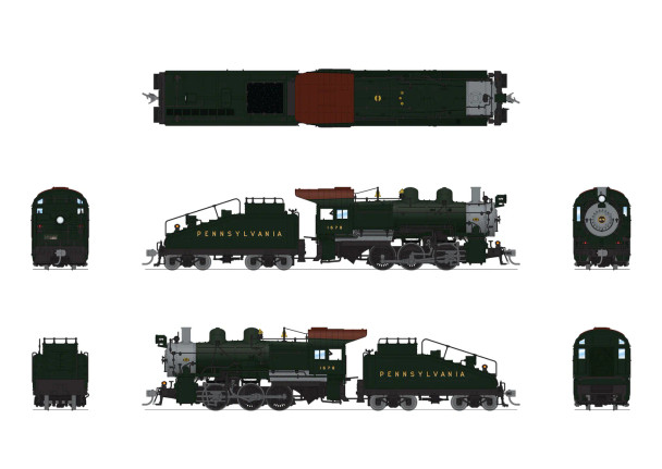 Broadway Limited 9175 - B6sb 0-6-0 Paragon4 Sound/DC/DCC, Smoke Pennsylvania (PRR) #1678, Futura Lettering - HO Scale