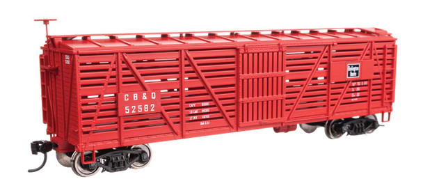 Walthers Mainline 910-41454 - 40' Wood Stock Car Chicago, Burlington & Quincy (CB&Q) 52582 - HO Scale