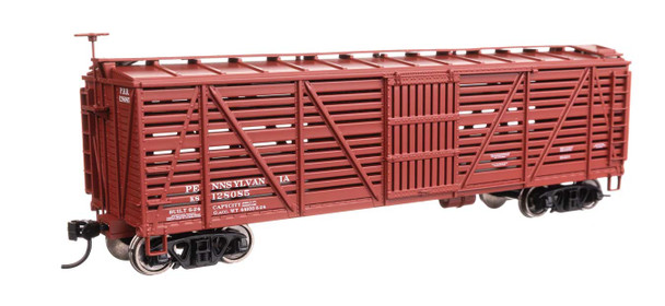 Walthers Mainline 910-41464 - 40' Wood Stock Car Pennsylvania (PRR) 128085 - HO Scale