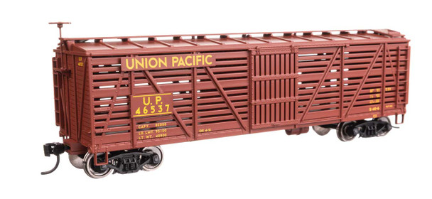 Walthers Mainline 910-41472 - 40' Wood Stock Car Union Pacific (UP) 46537 - HO Scale