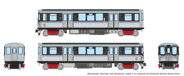 PRE-ORDER: Rapido 588001 - Chicago Transit Authority 2600-series L 4-Car Set (DC Silent) CTA As Delivered Scheme - N Scale