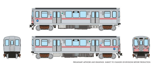 PRE-ORDER: Rapido 588004 - Chicago Transit Authority 2600-series L 4-Car Set (DC Silent) CTA Circle Logo Scheme - N Scale