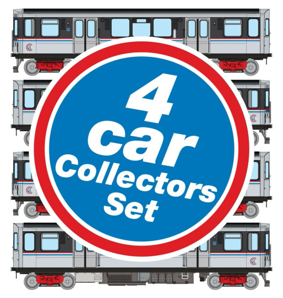PRE-ORDER: Rapido 588004 - Chicago Transit Authority 2600-series L 4-Car Set (DC Silent) CTA Circle Logo Scheme - N Scale
