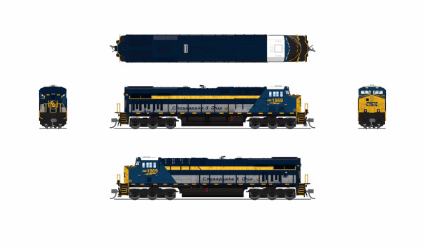 PRE-ORDER: Broadway Limited 9887 - GE ES44AC (DC Silent) CSX (CSXT) 1869 C&O Heritage - N Scale