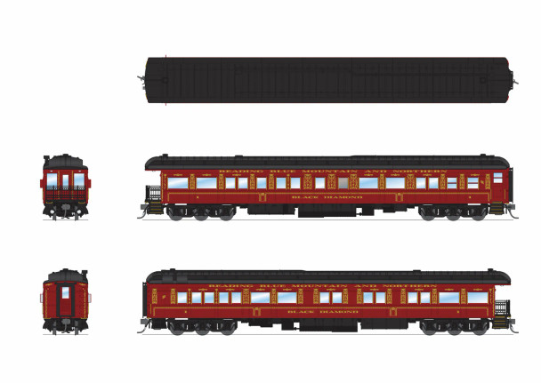 PRE-ORDER: Broadway Limited 9724 - Heavyweight Business Car Reading Blue Mountain and Northern Railroad (RBMN) 1 - HO Scale