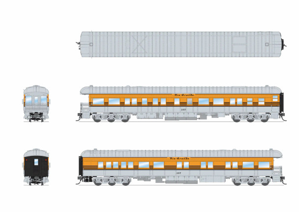 PRE-ORDER: Broadway Limited 9728 - Heavyweight Business Car Denver & Rio Grande Western (D&RGW) 107 - HO Scale
