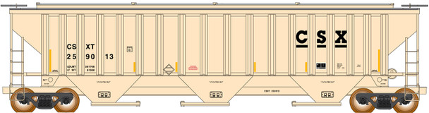 InterMountain 672301-03 - PS 4750 Cu Ft 3-Bay Hopper CSX (CSXT) 259081 - N Scale