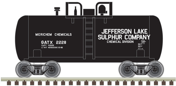Atlas Trainman 50006878 - Beer Can Shorty Tank Car Jefferson Lake Sulphur (GATX) 2229 - N Scale