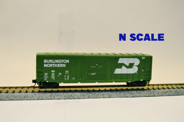 Value Trains USA N10200-244533 - ACF 50'6" BOXCAR Burlington Northern (BN) 244533 - N Scale