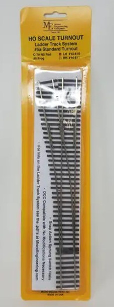 Micro Engineering 14-810 - Ladder Track System Code 70 #5a Frog Turnout, Standard Left Hand	  - HO Scale