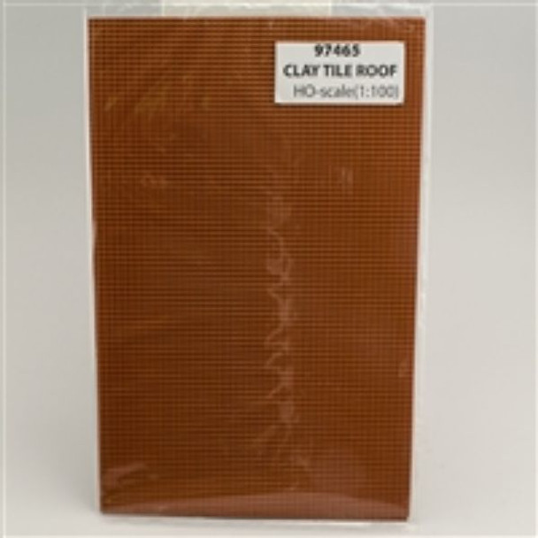 JTT 597465 - Pattern Sheets Roof: Clay Tile 2/pk - 1:100    - HO Scale