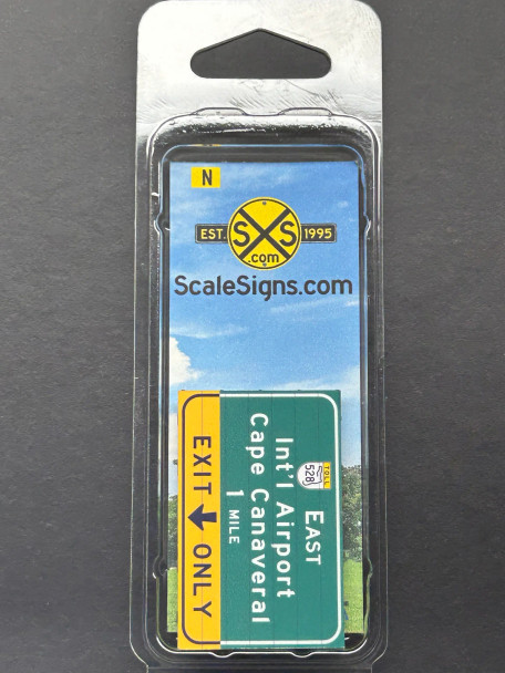 ScaleSigns N-1800-023-02 - Highway Sign Cape Canaveral International Airport  - N Scale