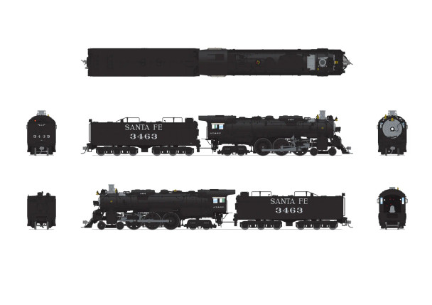 PRE-ORDER: Broadway Limited 8865 - Baldwin 3460 Class “Super Hudsons” 4-6-4 (Paragon4 Sound/DC/DCC/Smoke) Atchison, Topeka and Santa Fe (ATSF) 3463 As Appears Today - HO Scale