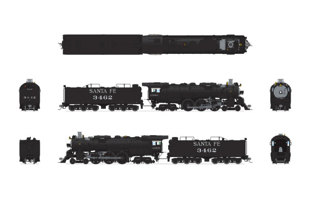 PRE-ORDER: Broadway Limited 8873 - Baldwin 3460 Class “Super Hudsons” 4-6-4 (DC Silent) Atchison, Topeka and Santa Fe (ATSF) 3464 Post-1942 - HO Scale