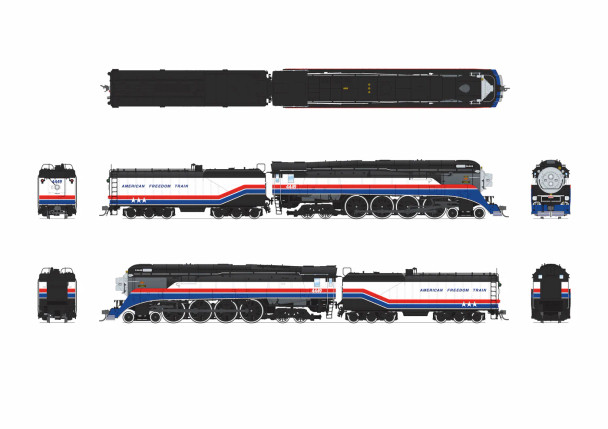 PRE-ORDER: Broadway Limited 9841 - Lima GS-4 4-8-4 (DC Silent) Southern Pacific (SP) 4449 1975 American Freedom Train - HO Scale