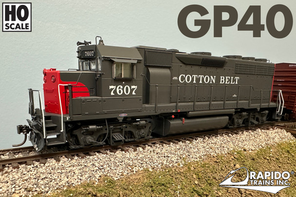 Rapido 40523 - EMD GP40 (DCC and Sound) Cotton Belt (SSW) 7600 - HO Scale