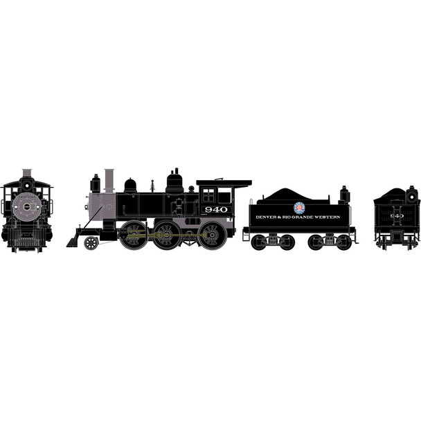 Athearn 87212 - 2-6-0 Mogul (DC Silent) Denver & Rio Grande Western (D&RGW) 940 - HO Scale