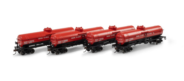 Athearn 3382 - 1-Dome Tank Car (4) Union Starch/SHPX 22731, 22699, 22708, 22680 - HO Scale