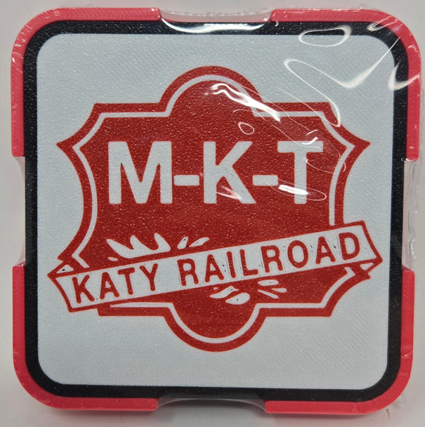 Paducah Custom Shops KATYSQ01 - Coaster 4-Pack (Square) Missouri-Kansas-Texas (MKT) Red
