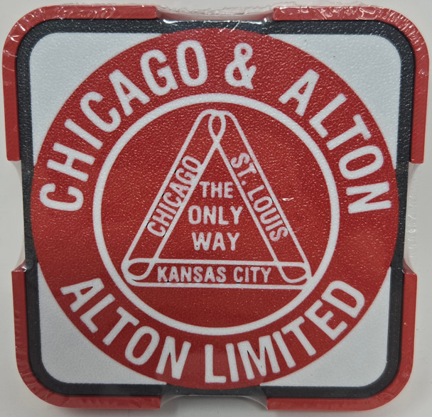Paducah Custom Shops CARRSQ01 - Coaster 4-Pack (Square) Chicago & Alton (CA)
