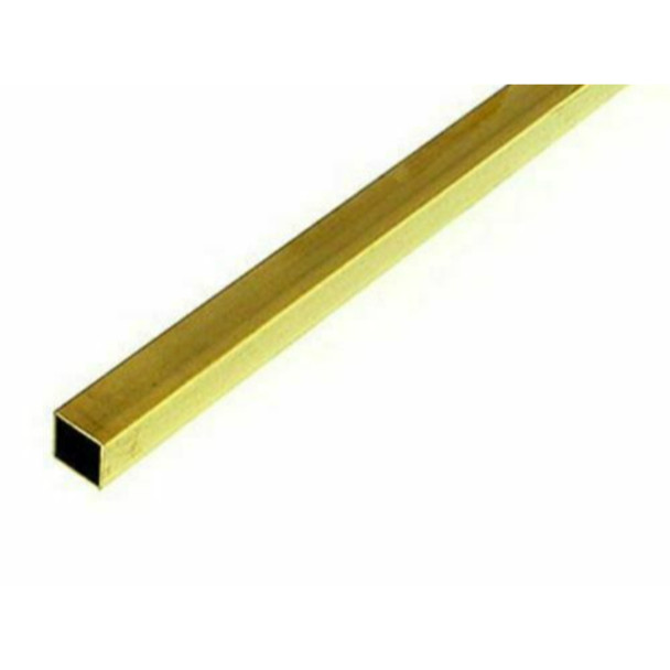 K&S Precision Metal 8154 - 7/32" Outside Diameter Square Brass Tube (1 pc per card)    -