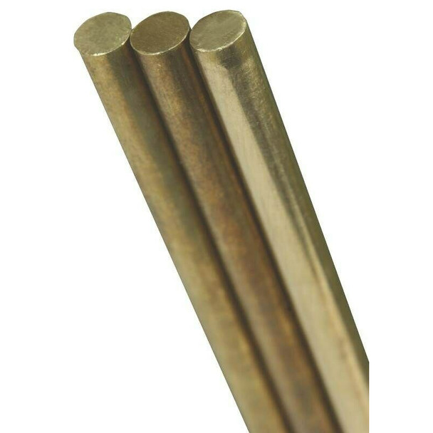 K&S Precision Metal 8164 - 1/8" Diameter Solid Brass Rod (1 pc per card)    -