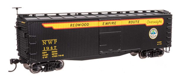 Walthers Mainline 910-40188 - 40' Double Sheathed Wood Boxcar Northwestern Pacific (NWP) 1950 - HO Scale