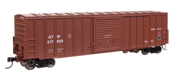 Walthers Mainline 910-46043 - 50' ACF Exterior Post Dreadnaught End Plate B Boxcar Grand Trunk Western (GTW) 517957 - HO Scale