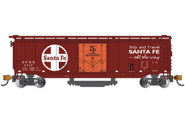 Bachmann 16374 - 50' Plug Door Track Cleaning Boxcar Atchison, Topeka and Santa Fe (SFRD) 6157 - N Scale