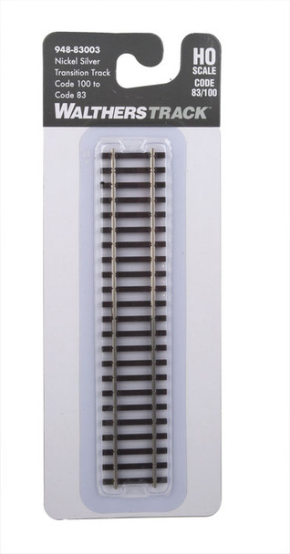 Walthers Track 948-83003 - Code 100 to Code 83 Nickel Silver Transition Track  - HO Scale