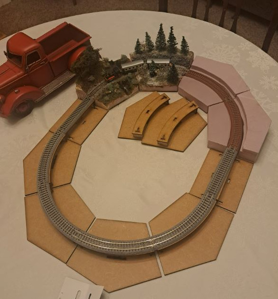 RslaserKits 3105 - Pocket Module System - 184mm Corner Module with High Track Spacing  - N Scale Kit