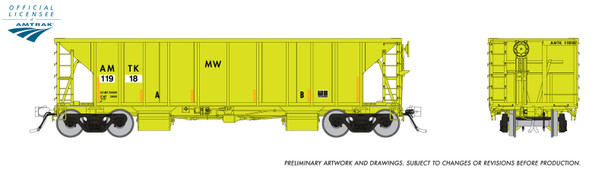 Rapido 158018A-11937 - NSC Ballast Hopper Amtrak (AMTK) 11937 - HO Scale