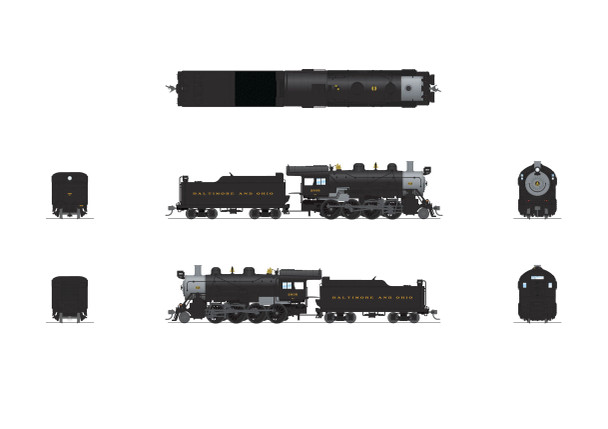 Broadway Limited 8732 - 2-8-0 Consolidation (Paragon4 Sound/DC/DCC/Smoke) Baltimore & Ohio (B&O) 2835 - HO Scale