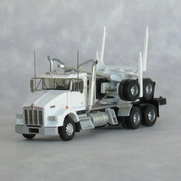 Trainworx 48082 - Kenworth T800 Log Truck White  - N Scale