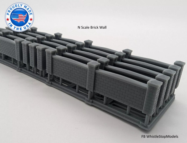 Whistle Stop Models HO2000 - Brick Wall Fence  - HO Scale