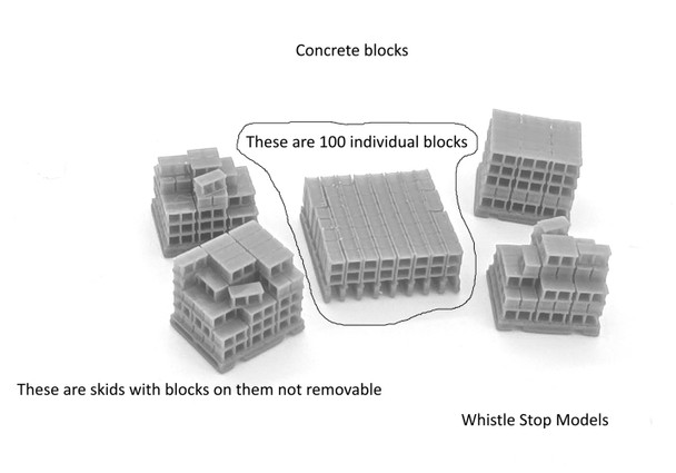 Whistle Stop Models N2211 - Concrete Block Set  - N Scale